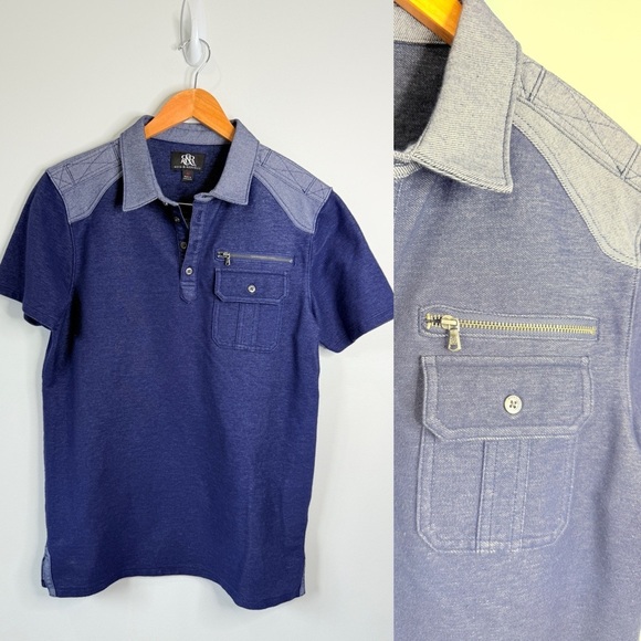 Rock & Republic Collared Men’s Blue Shirt (M) - Picture 1 of 6